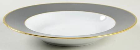 Color Block Gold Grey Large Rim Soup Bowl