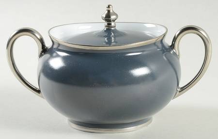 Color Block Platinum Grey Sugar Bowl & Lid
