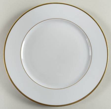 Color Block Gold White Salad/Dessert Plate