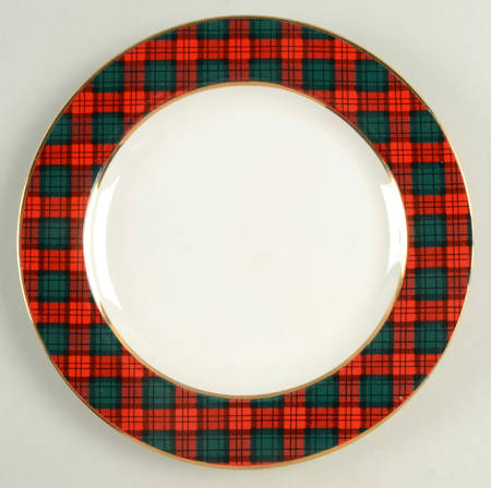 Gold Tartan Salad Plate