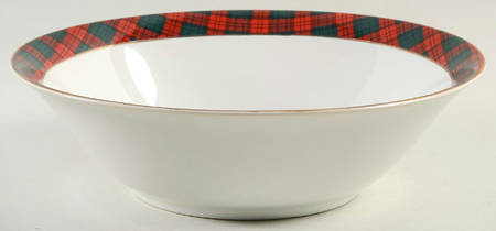 Gold Tartan 9" Round Vegetable Bowl