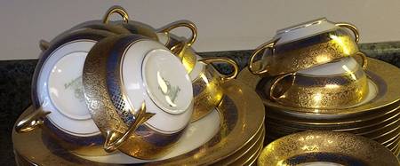 HUT3334 Flat Cream Soup Bowl & Saucer Set
