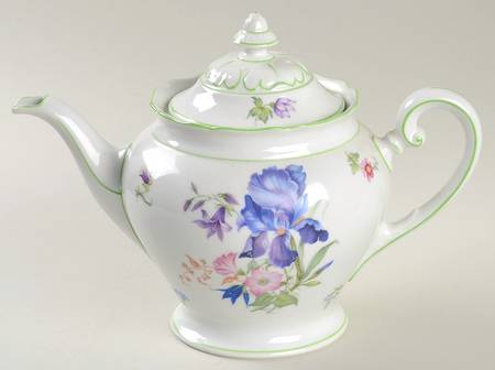 5873 Green Trim Teapot & Lid