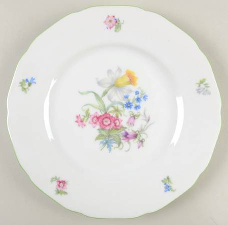 5873 Green Trim Salad Plate