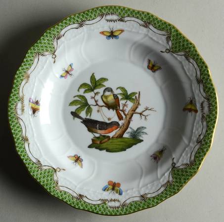 Rothschild Bird, Green Border (RO-ETV) Dessert/Pie Plate