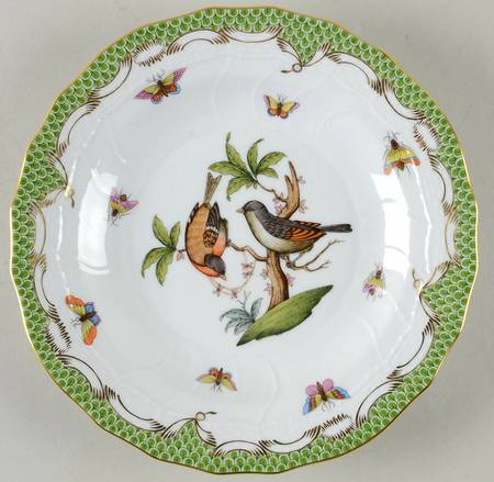 Rothschild Bird, Green Border (RO-ETV) Dessert/Pie Plate