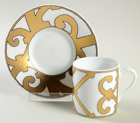 Balcon du Guadalquivir Gold Flat Demitasse Cup & Saucer Set