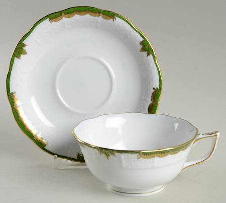 Princess Victoria Dark Green Footed Cup & Saucer Set