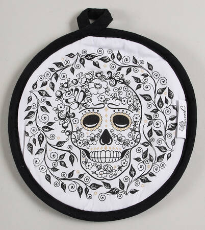 Fiesta Skull and Vine Cloth Potholder