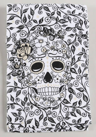 Fiesta Skull and Vine Cloth Kitchen Towel