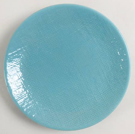 Burlap Aqua Salad Plate