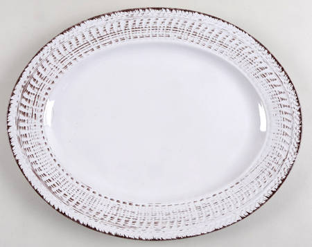 Cosenza White 14" Oval Serving Platter