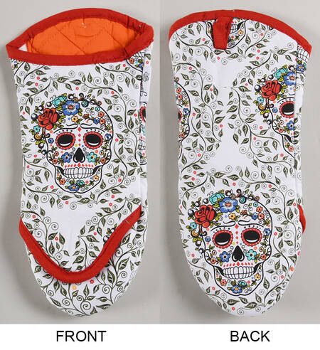 Fiesta Skull and Vine Sugar Cloth Oven Mitt