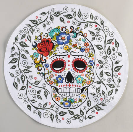 Fiesta Skull and Vine Sugar Round Cloth Placemat