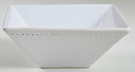Beaded Square White Square Soup/Cereal Bowl