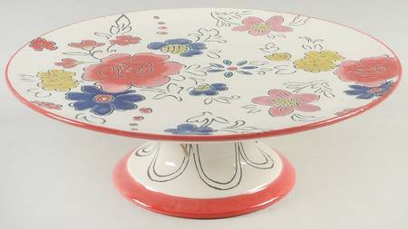Flower Patch 9" Diameter Pedestal Cake Stand