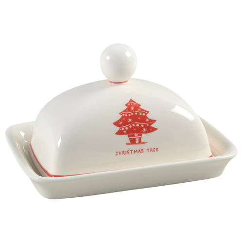 Vintage Christmas 1/4 Lb Covered Butter