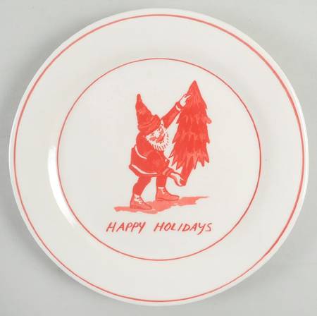 Vintage Christmas Salad/Dessert Plate