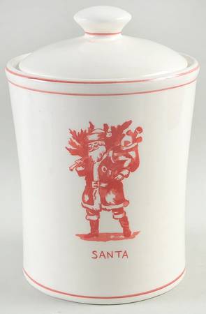 Vintage Christmas Large Canister & Lid