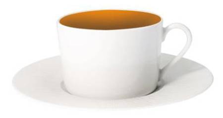 Infini Arc En Ciel Jaune (Yellow) Flat Cup & Saucer Set