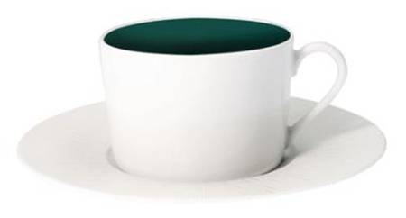 Infini Arc En Ciel Lierre (Green) Flat Cup & Saucer Set