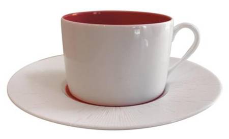 Infini Arc En Ciel Rose Daphnee (Red) Flat Cup & Saucer Set