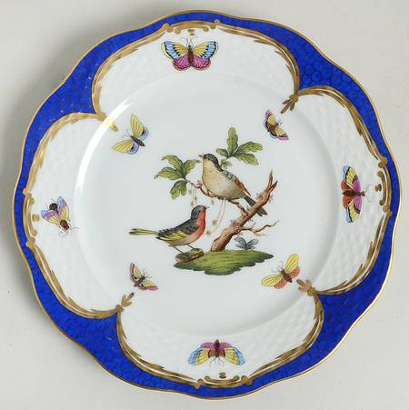 Rothschild Bird Cobalt Border (RO-EOB) Salad Plate