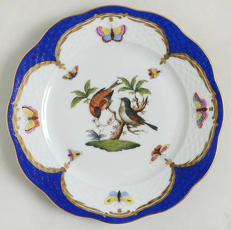 Rothschild Bird Cobalt Border (RO-EOB) Salad Plate