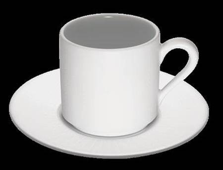 La Rosée Blanc Flat Demitasse Cup & Saucer Set