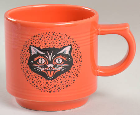 Fiesta Black Cat (Poppy Orange Body) Stackable Mug