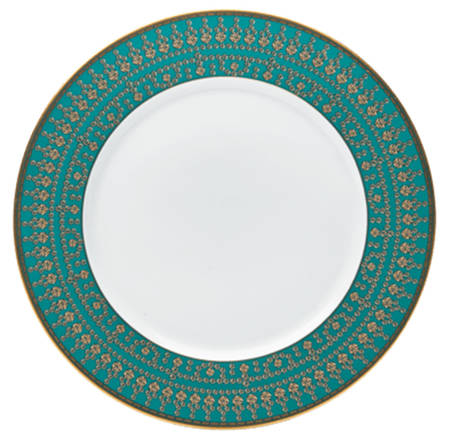 Tiara Peacock Blue Gold Dessert/Pie Plate