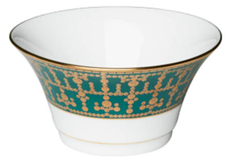 Tiara Peacock Blue Gold Coupe Cereal Bowl