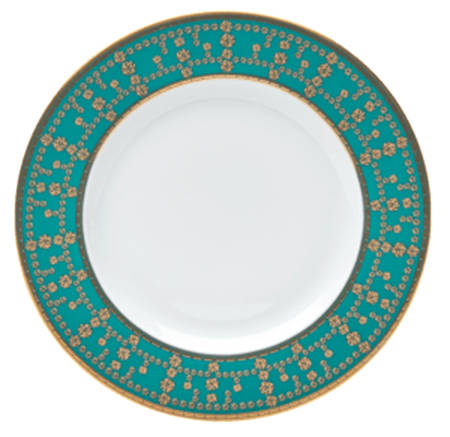 Tiara Peacock Blue Gold Bread & Butter Plate