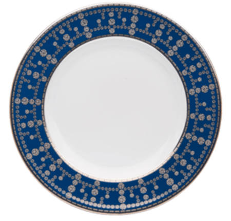 Tiara Peacock Blue Platinum Bread & Butter Plate