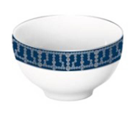 Tiara Peacock Blue Platinum Individual Curry Bowl