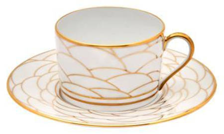 Art Deco Par Haviland Flat Cup & Saucer Set