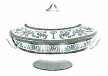 Couronne Imperiale Platinum & Ivory Round Covered Vegetable