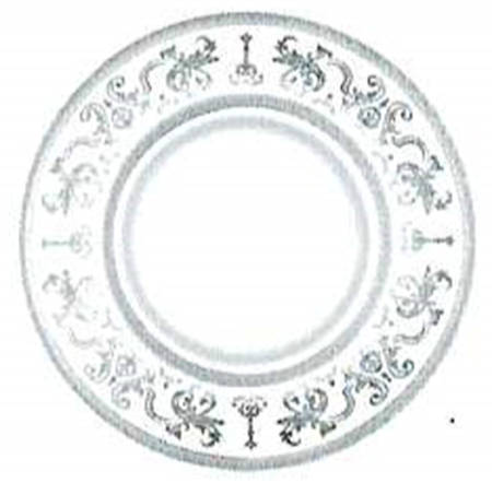 Couronne Imperiale Platinum & Ivory 12" Deep Round Platter