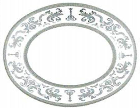 Couronne Imperiale Platinum & Ivory 15" Oval Serving Platter