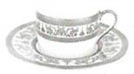 Couronne Imperiale Platinum & Ivory Flat Cup & Saucer Set