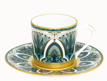 Reves Du Nil Flat Demitasse Cup & Saucer Set