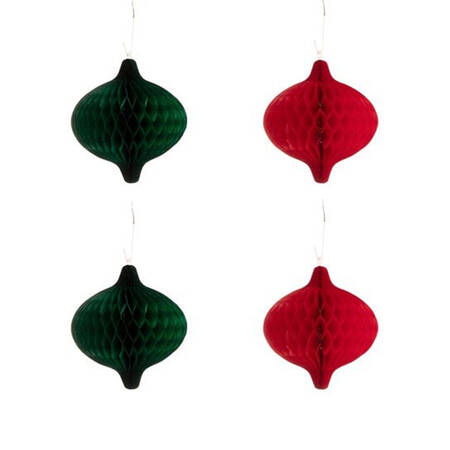 Table Decor Tapered Paper Honeycomb Ornament - Set of 4