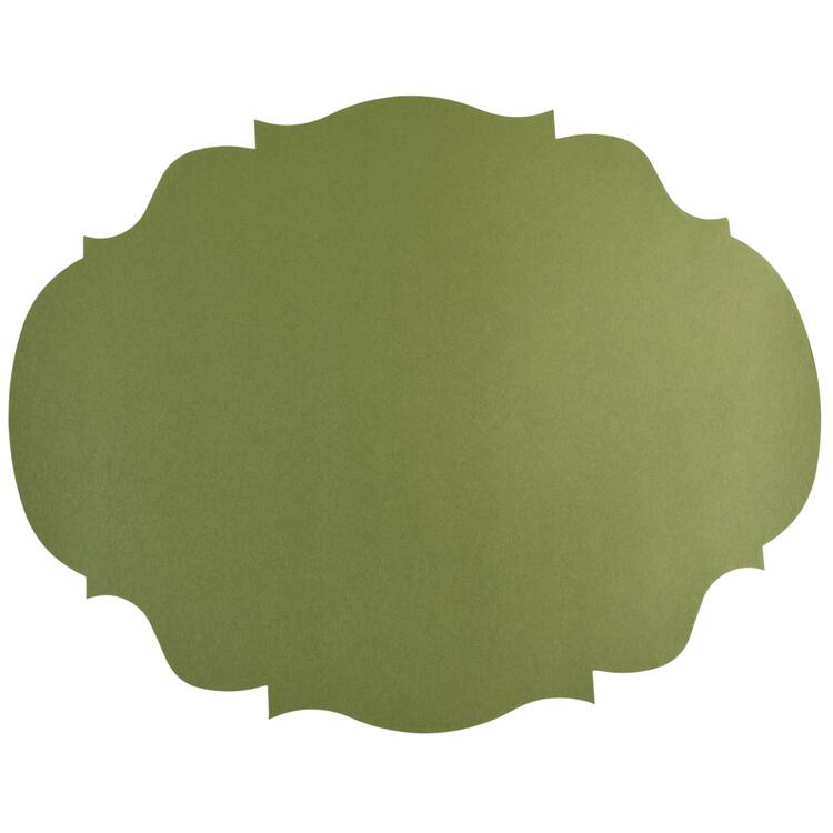 Table Decor Die-Cut Green French Frame Placemat-12 Sheets
