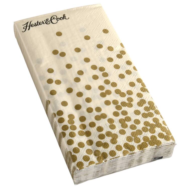 Table Decor Pack of 16 Gold Confetti Paper Guest Napkins