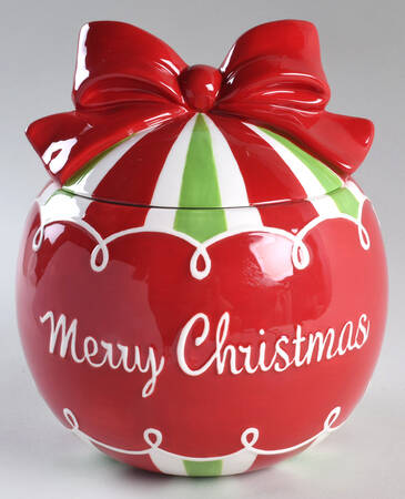 Christmas Day Cookie Jar & Lid