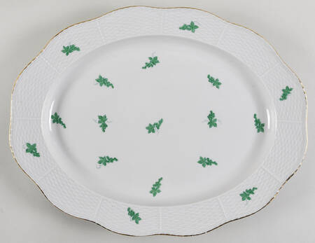 HER88 Green 16" Oval Serving Platter
