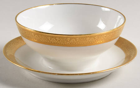H5117 Round Gravy Boat/Attached Underplate