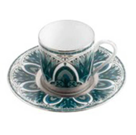 Reves du Nil Platinum Flat Demitasse Cup & Saucer Set