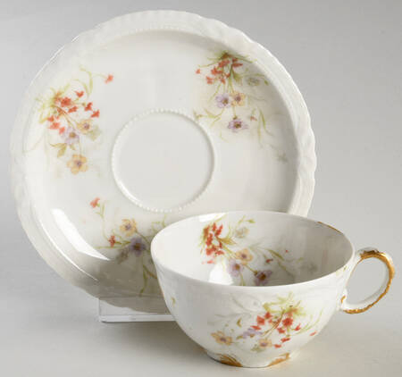 Schleiger 343-4 Flat Cup & Saucer Set by Haviland