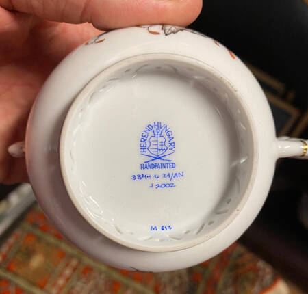 Chinese Bouquet Gray, Rust & Gold Creamer